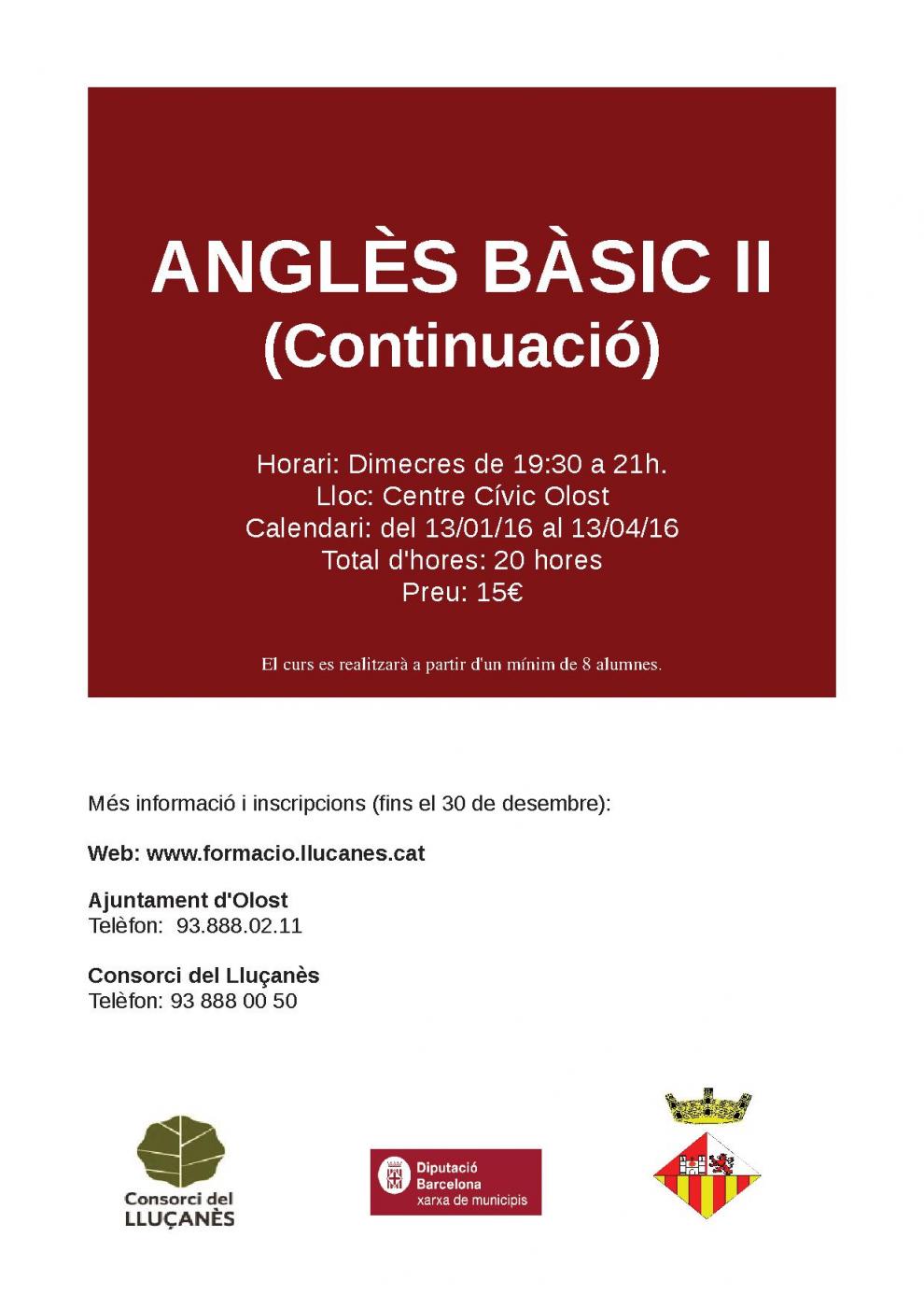 Curs d'anglès bàsic II (continuació)